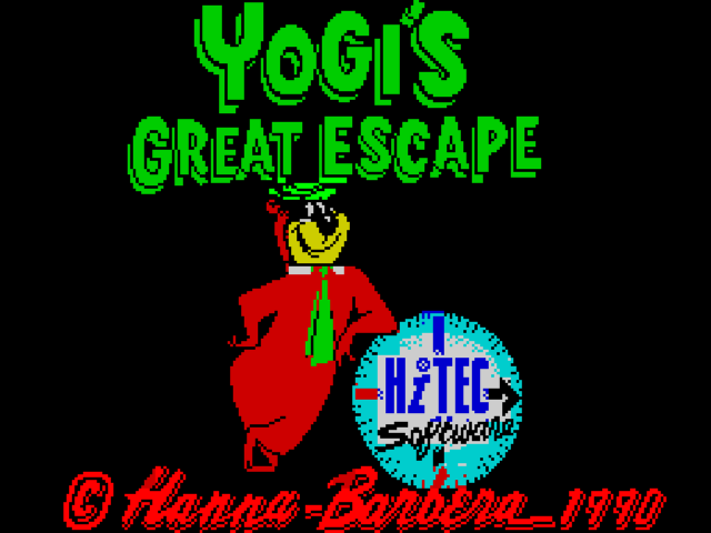 Yogi's Great Escape title screen for ZX Spectrum